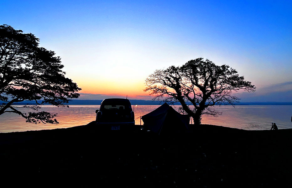 能登島家族旅行村Weランド 牧鼻からの夕日